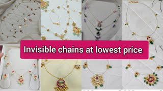 Trending invisible chains  jadau kundan necksets at lowest price 7801069239