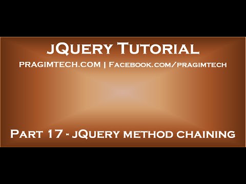 JQuery Method Chaining - YouTube