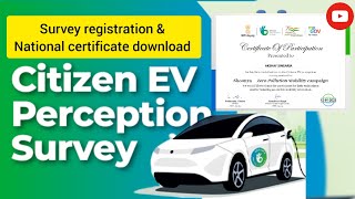 Citizen EV Perception survey Answers ll free registration \u0026 certificate @MyGovIndia