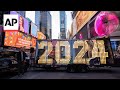 New Year's Eve numerals arrive in New York City's Times Square