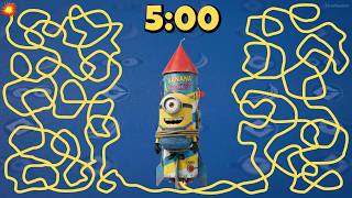 5 Minute Minion Timer | Rocket Launch Countdown 🚀💥⏱️