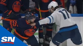 Adam Lowry Jumps In To Defend Mathieu Perreault \u0026 Drops The Gloves With Darnell Nurse