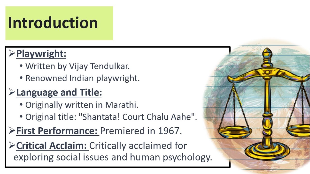 Silence! The Court Is In Session By Vijay Tendulkar | Summary, Notes ...