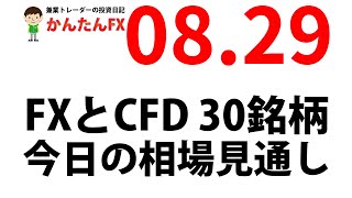 【ゴゴジャン用】かんたんFX：8月29日FXとCFD今日の相場見通し