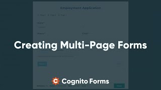 Creating Multi-Page Forms