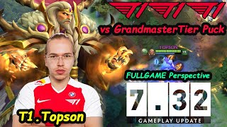 T1.Topson Invoker Signature vs Grandmaster Tier Puck New Patch 7.32 Dota 2 Perspective Fullgame