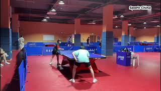 Little girl and big boy's table tennis match｜小妹妹和大哥哥的乒乓球比赛2:2，打到了决胜局｜Sports China