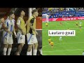 Lionel Messi crazy reaction to Lautaro Martinez extra time goal - Argentina