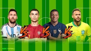 Messi vs Ronaldo vs Mbappe vs Neymar - World Cup 2022 🔥