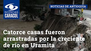 Catorce casas fueron arrastradas por la  creciente de río en Uramita, Antioquia