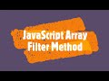 JavaScript Advanced || Array Filter Method in Hindi