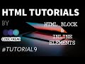 HTML5 BLOCK AND INLINE ELEMENTS | HTML SERIES TUTORIAL-9 | BLOCK ELEMENTS INLINE ELEMENTS DIV SPAN |