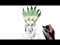 How to Draw Senku | Step By Step | Dr.Stone