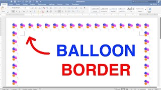 How Get Balloon Border on Word - (Decorative Page Border)