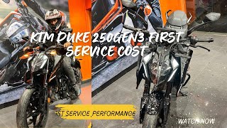 KTM DUKE 250 GEN3 || 1ST SERVICE COST || ENGINE OIL MOTUL  1.7L COST?  PERFORMANCE LEVEL