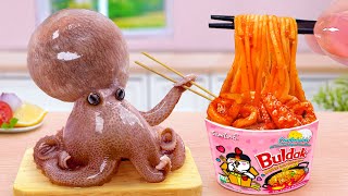 Hack Seafood Pasta Recipe 🐙 Miniature Octopus Pasta Spaghetti Tomato Sauce 🐙 Tina Mini Cooking