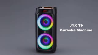 JYX T9 500W Karaoke Machine With Two Wireless Microphones