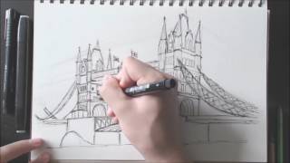 Drawing The Tower Bridge in London #Timelapse