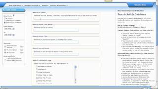 Using Advanced Search Journal Articles (NEW)