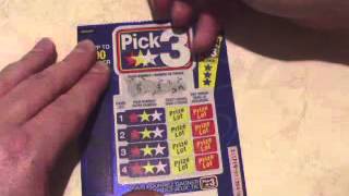 Pick 3 lottery scratch ticket, Ontario, Canada with discontinued penny