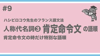 《フランス語文法》ハシビロコウ先生動画 9 【つぶやきのフランス語文法 p.67-72】人称代名詞③。肯定命令文の語順（例外の語順）