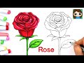 How to Draw a Rose 🌹