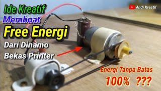 Free energy part 3 with a used printer dynamo |  Creative idea