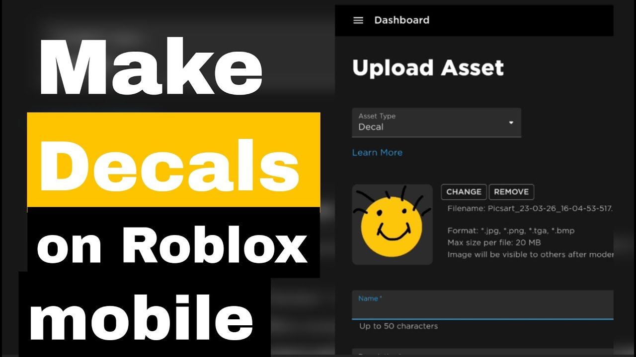 How To Make Decals On Roblox - Mobile & IPhone (2023) - YouTube