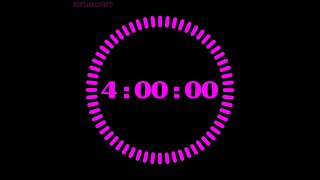 4 Hour Countdown Timer with Alarm and Progress Visualizer - Radial Pink