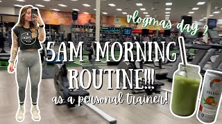 MY 5AM MORNING ROUTINE AS A PERSONAL TRAINER~vlogmas day 9~ (vegan) what I eat in a day as a trainer