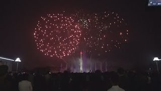 平壌で祝賀の花火打ち上げ 故金日成主席の生誕記念日