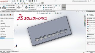 SolidWorks tutorial How to use Linear Pattern tool 3D l For Beginners