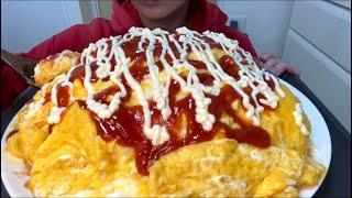 【ASMR，咀嚼音】Omelet with Rice！オムライス！