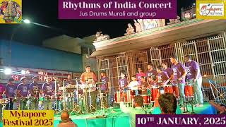 Mylapore Festival 2025 (Day 2) 🥁 Jus Drums Murali in front of Sri Kapaleeswarar Temple💃10-01-2025