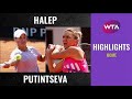 Simona Halep vs. Yulia Puntintseva | 2020 Rome Quarterfinal | WTA Highlights