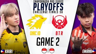 ONIC ESPORTS vs BIGETRON ALPHA GAME 2 | ONIC ID vs BTR GAME 2 SNAPDRAGON PRO SERIES CHALLENGE FINALS