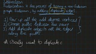 Graph Theory 4.3 - Eulerization