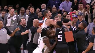 Brook Lopez and Trey Lyles FULL FIGHT (EJECTIONS)