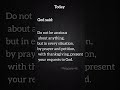 bring your worries and concerns to God in prayer, and to always give thanks for His faithfulness.