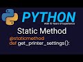 Static Method in Python | Object Oriented Programming in Python