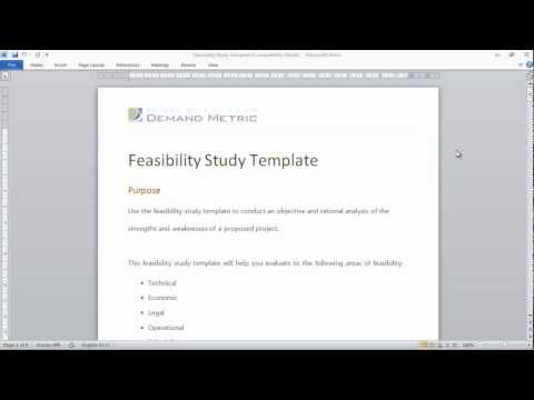 Feasibility Study Template Feasibility Study Template