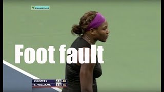 Foot fault at an extremely important point. Serena at US Open 2009