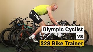 Olympic Cyclist vs $28 Aldi Bike Trainer