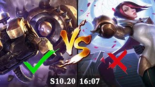 Top lane fight，Blitzcrank VS Fiora，how the mechanical claw crushed the beauty