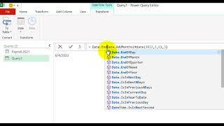 pq3 Date AddMonths Date EndOfMonth powerquery