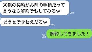 【LINE】30億の商談を横取りした社長の息子｢お前が契約したって言うんなら解約でもしてみろｗ｣→お望み通り解約してやった結果ｗ