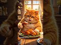 i’m orangecatos 🐈 i will have chicken 🍗 plate 🍽️ today cat funny