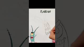 Drawing and painting plankton//from cartoon of SpongeBob