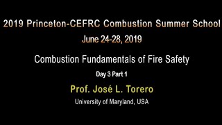 Combustion Fundamentals Of Fire Safety, Torero, Day 3, Part 1