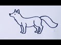 How to draw a Fox/easy step by step/simple Fox outline drawing